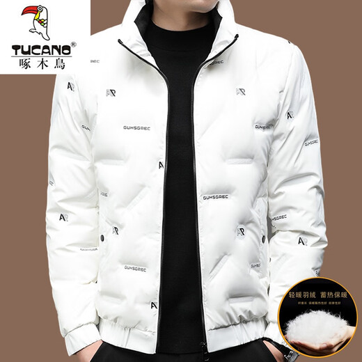 啄木鸟（TUCANO）轻薄立领羽绒服男短款休闲潮流秋冬季鸭绒商务保暖外套 白色 17080斤-95斤