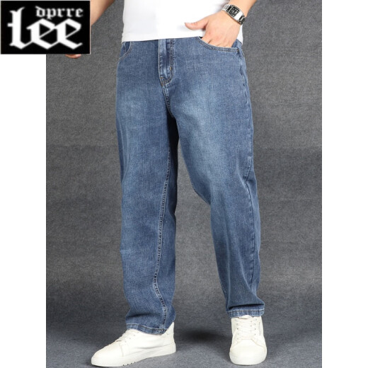 Lee DPRRE Spring und Sommer Stretch Neun-Punkte-Jeans Männer 2024 New Lose Tapered Harren Short 9-Punkte-Gelegenheitshosen -1-Hose -1 hellblau-Stil für Frühlings- und Herbst-reguläre 32 Taille 2 Fuß 5