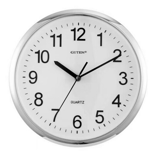 GUTEN mute clock living room modern simple round quartz wall clock conspicuous large font wall clock 3880 wood grain diameter 40 cm Others