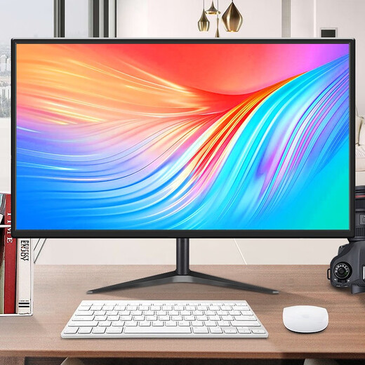 Crystal 17-32-inch ultra-clear monitor HDMI high-definition straight-surface curved desktop computer monitor game e-sports high-brush business design office home wall-mounted 24-inch monitor + TV built-in speakers