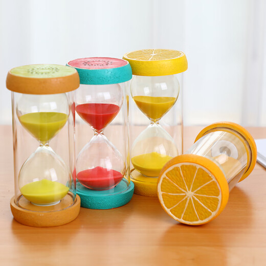 Gongxun hourglass timer children's anti-fall time 30 minutes ornaments creative home decoration personalized birthday gift sand leakage quicksand fruit hourglass lemon yellow