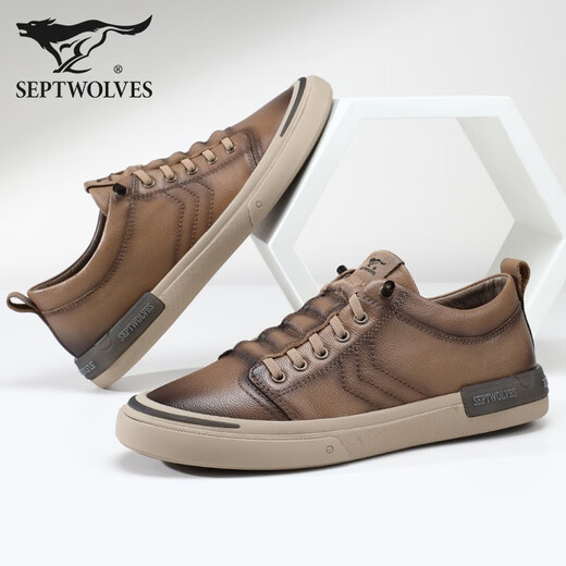 Siete lobos zapatos para hombres nuevos zapatos casuales de cuero genuino zapatos de hombres bajos para hombres zapatos de cuero zapatos de cuero zapatos de cuero negro 42 zapatos de cuero talla
