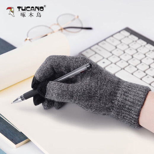 啄木鸟（TUCANO）羊毛手套男秋冬季触屏时尚防寒保暖舒适针织毛线加厚骑行开车手套