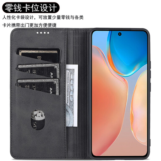 Taoxing Honor Magic7 Mobiltelefon Hülle Magic3 Ultimate Version Mobiltelefon Fall 2 Flip Magnetic Leder Hülle Wallet Magic5 Lite Anti-Fall 6 Full Cover Pro Business und Frauen 4 neue Stile Black Honor Magic7/PTP-an00