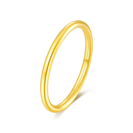 Mengjinyuan 18k gold ring color gold Sansheng III glossy ring ring stackable for women as a gift