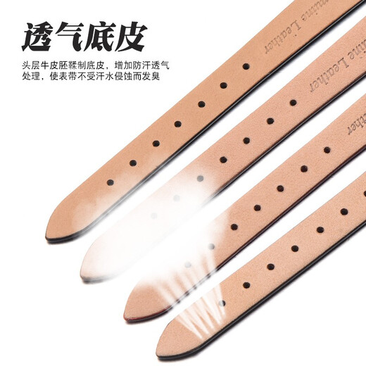 
FANSHIDA adapted to ancient pond 12 14mm YA14140 strap genuine leather women GC Guqi watch strap concave interface pin buckle black-silver buckle 12mm