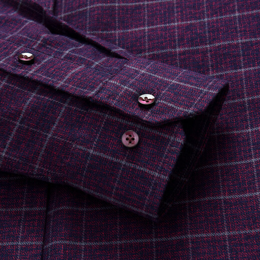 Hengyuanxiang down-lined warm shirt men's autumn and winter plus velvet thickened middle-aged business casual cotton long-sleeved shirt men C18X08078 41