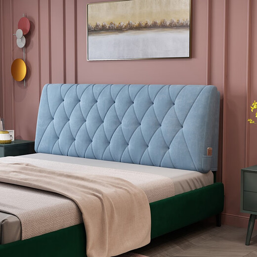 Baifei Bedside Cushion Soft Pack Large Backrest 2023 New Pillow Tatami Backrest Pillow Bed Backrest Pad Bed Backrest Cover Cover Grass Green-Rhombus Width 160*Height 60*6cm Thick