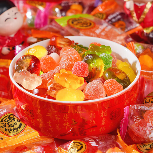 Hsu Fu Chi Gummy Bear Fruit Juice QQ Orange Gummy Candy 500g Mixed Wedding Candy Wedding Candy Snacks Mixed Flavors 250g (about 19 packs)