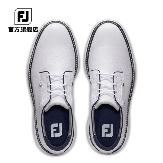 
FootJoy golf shoes FJ Men's Traditions Classic Fashionable Spikeless Spike Lightweight and Cushioned Golf Sports Shoes 57938 White/Naval Blue [Spike Style] 40 Size = US Size 7