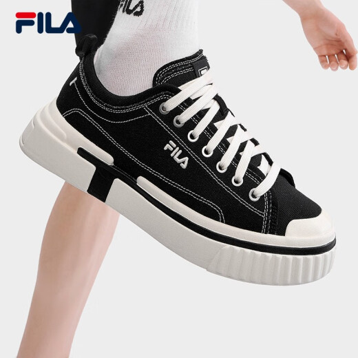 斐乐（FILA）LOOP断层鞋男鞋帆布鞋新款休闲鞋运动板鞋 黑-BK 41
