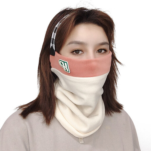 美伦玫冬季脖套女双层加厚保暖奥利绒户外时尚男女渐变套头围脖 3891黑灰色 均码