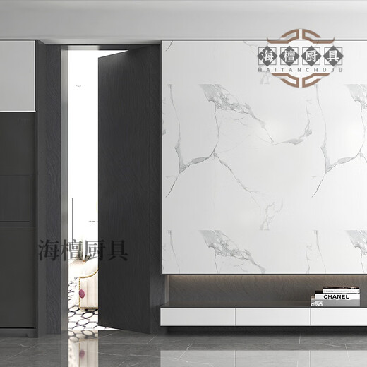 妙普乐2024新款隐形门和墙一体背景墙格栅门实木格栅木饰面无框门电视暗 隐形门意向金