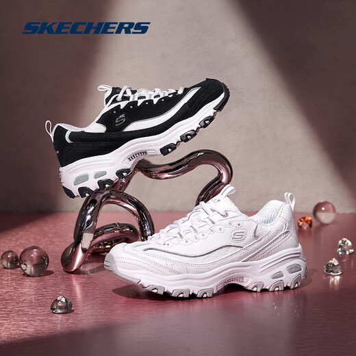 
Skechers women's shoes classic black and white panda shoes 2024 new small white shoes women's milk tea bear thick-soled dad shoes white_silver_WSL_11979 35 [inner length 22cm]
