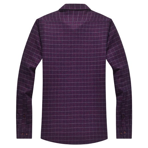 Hengyuanxiang down-lined warm shirt men's autumn and winter plus velvet thickened middle-aged business casual cotton long-sleeved shirt men C18X08078 41