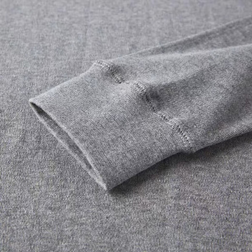 
Red Bean Men's Pure Cotton Autumn Clothes and Autumn Pants Set Thin 100% Cotton Underwear Mid-high-neck Round-neck Loose Cotton Sweater Base Round-neck Pure Cotton Dark Gray Set 3XL (185) (170-195Jin[Jin is equal to 0.5 kg])