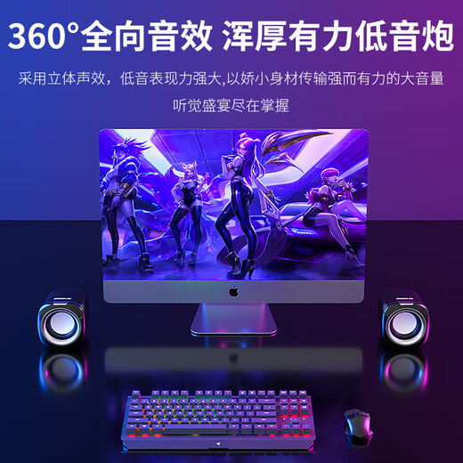 Newmine BT55 audio computer speaker mini Bluetooth small audio multimedia laptop desktop home player desktop small subwoofer black