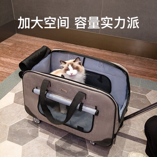 
DO DO PET pet trolley case cat portable trailer dog large capacity cat bag cat box breathable handbag travel case blue - recommended dog 30 Jin [Jin equals 0.5 kg], 1-3 cats