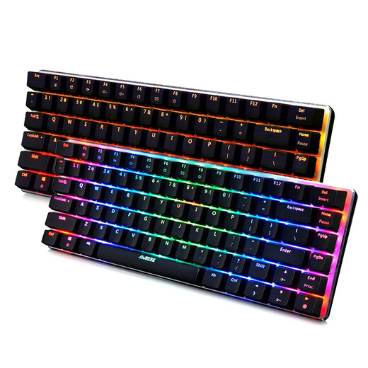 AJAZZ AK33 82-key mechanical keyboard mini wired portable gaming keyboard MAC notebook desktop universal white (ice blue backlight version) black axis