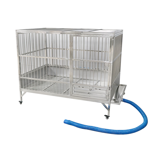 Hkml jaula de perro de acero inoxidable perrito grande para el hogar plegable en la jaula de perros con embudo de inodoro Kennel integrado en negrita estilo de tubo redondo ensamblado (puerta de bisagra de cerca) 12590 altura de la jaula 90 pies altura 15