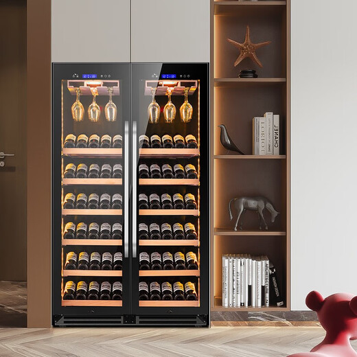 BAIKAILUN thin red wine cabinet constant temperature wine cabinet embedded household wine beverage tea thermostatic cabinet commercial display refrigerator air-cooled frost-free 1.71 meters single temperature ~ (hanging cup display model) 70 bottles thin section
