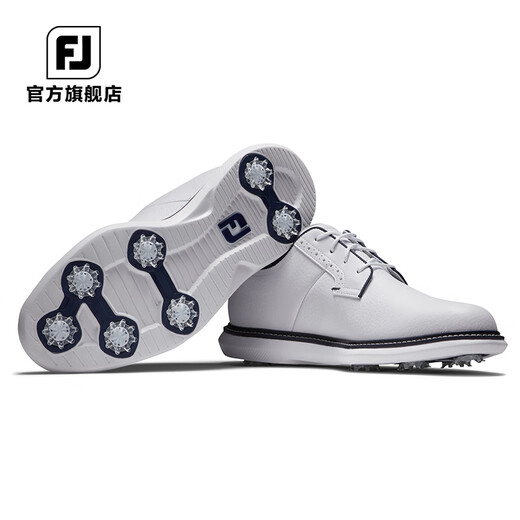 
FootJoy golf shoes FJ Men's Traditions Classic Fashionable Spikeless Spike Lightweight and Cushioned Golf Sports Shoes 57938 White/Naval Blue [Spike Style] 40 Size = US Size 7