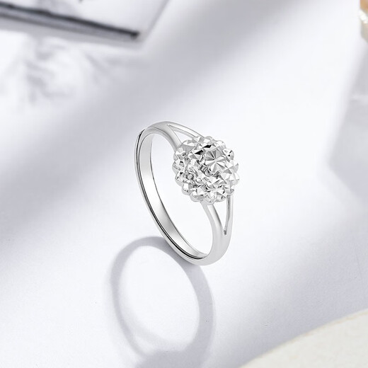 Liuguifu Jewelry Platinum Ring Women's PT950 Blossom Platinum Ring Birthday Gift Ring 3.20g