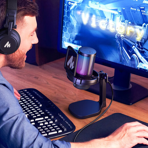 Maono Computer Microphone Game Noise Reduction Microphone Live Recording Wired Radio Microphone USB Mobile Computer Desktop Laptop Online Class K Song Maono DM20 DM20S Pink (Newly Upgraded Independent Noise Reduction)