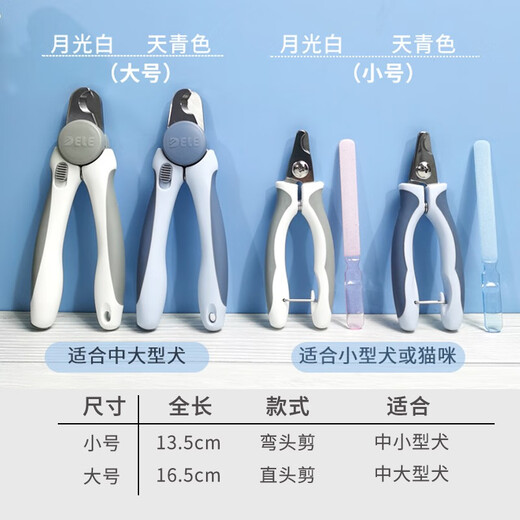 Dele Dog Nail Clippers Pet Nail Clippers Teddy Golden Retriever Large, Medium and Small Dogs and Cats Supplies Blue/Small