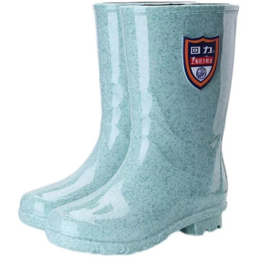 Huili Anti-Schlupf-Regenstiefel für Frauen Wasserschuhe mittelschwerem Regenstiefeln Hochrohrgummi-Schuhe für Winter plus Baumwollregenstiefel für Frauen tragen resistente plus samtige Wasserstiefel 863 Hochrohrgrüne Baumwoll-freie Standardgröße 40