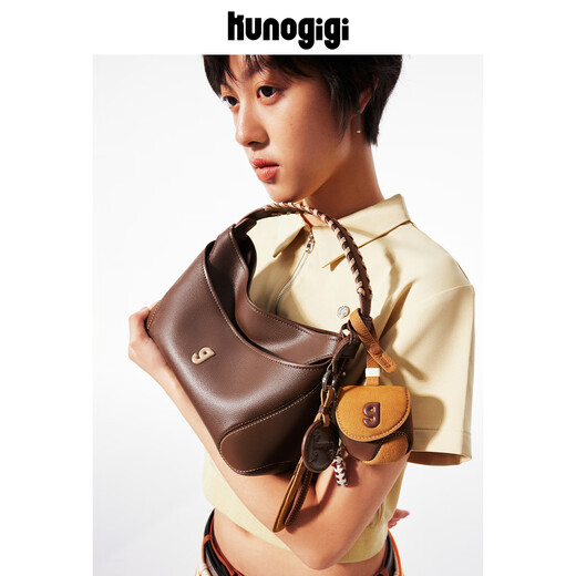 Guliangjiji Baseball HOBO Bag Small Bag Women's Original Design Shoulder Crossbody Bag Yuanyang Brown