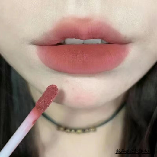 KeKeMood ice cream lip glaze red nude color white velvet matte matte matte surface not easy to get muddy cup lip mud affordable student 02# Terracotta color