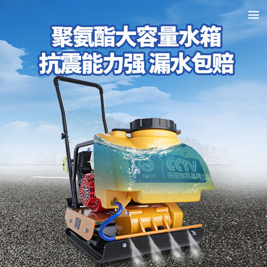 BEYZK电动汽油柴油振动平板夯路面夯土机夯实机震动平板夯打夯机打地机 3890型铸钢汽油款-百力通动