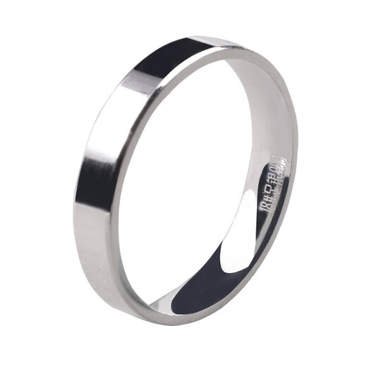 Jinshitong Lao Phoenix Gold Store 999 sterling silver ring women's plain ring men's couple ring closed index finger simple Chinese Valentine's Day gift flat 3mm closed ring No. 8