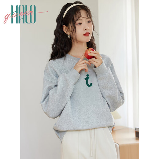 Halo Queen卫衣女春秋i人设计感圆领纯色休闲百搭套头上衣潮流H143W1047