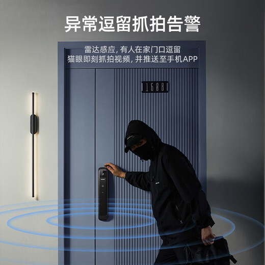 飞利浦（PHILIPS）小蓝盾全自动智能门锁可视猫眼大屏指纹锁 入户门电子密码锁 小蓝盾702VPpro【猫眼大屏款】
