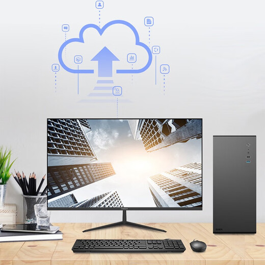 ASUS office computer desktop host Core i7/i5 12400/13400/12700 home design art business enterprise procurement and assembly mini complete set with four i5 13400 core display丨16G丨1TB host + 23.8-inch monitor