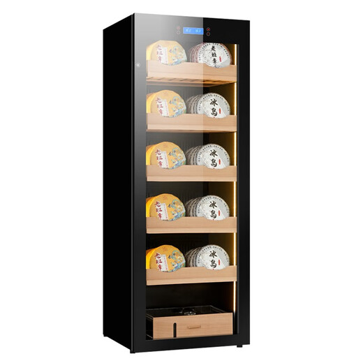 Qieke tea cabinet constant temperature and humidity Pu'er oolong red and green tea fresh-keeping refrigerated Maotai storage cabinet tea house factory special red and white wine cabinet commercial large capacity tea cabinet 1.63 meters high full Pu'er five-story