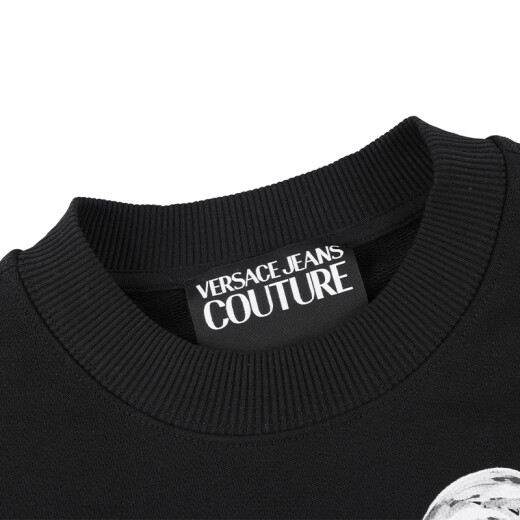 Versace Jeans Couture Luxury Men's Round Neck Letter Tint Swisshirt Camiseta de manga larga 12127 Regalo Black XL