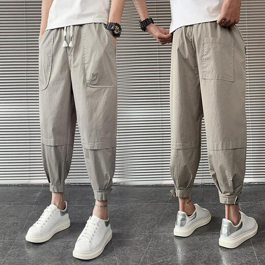 Nanyuqiu (Nanyuqiu) Herrenhosen für Herren für den Herbst, die neun-Punkte-Hose für Herren-Internet-Promi-Mode-Marke Ins Pussy 9-Punkte-Bindungshose 844 Black M 28-29 (neues Produkt ist auf dem Markt)
