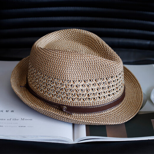El nuevo verano de Tochino, transpirable y transpirable, sombrero de paja, sombrero de paja, hombres y mujeres, la cabeza del sol, protección solar, la protección del sol, el sombrero de jazz de jazz, el código regular Mhaki Código regular M (55-57.5cm) con cuerda a prueba de viento