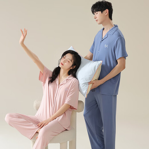 Katzenpaar-Pyjama-Sommermodalfrauen mit Brustpolstern können einen Pyjama für Männer mit kurzärztem Lose Home Clothing Anzug 01N12108 Frauen M [Empfohlen 90-100jin [Jin gleich 0,5 kg]]]