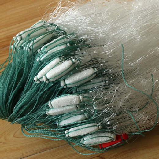 Fenglingwang nylon wire fishing net three-layer sunken net thickened handmade fish net durable net big fish wire mesh fish net fishing net sticky fish 1.4 meters high 22 meters long three-layer 3-finger sunken net