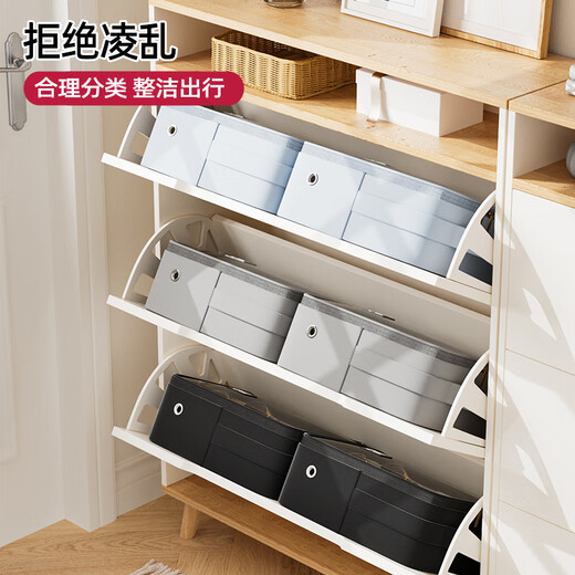 Wozun shoe box storage box shoe bag shoe storage bag travel shoe dust bag moisture-proof and mildew-proof slipper storage bag matte black-transparent window