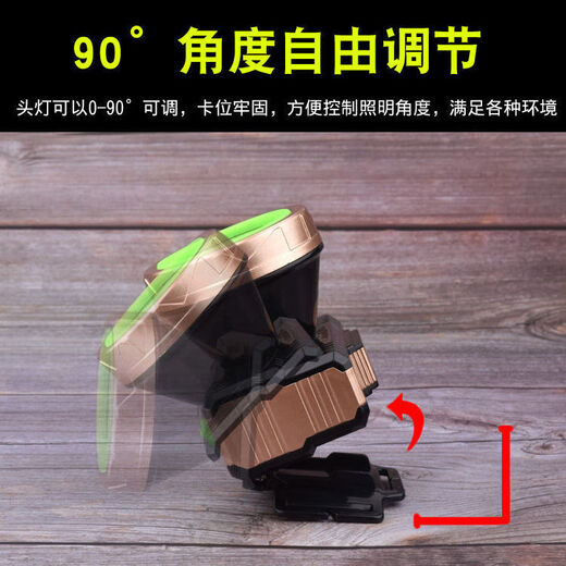 Group wear headlamp LED strong light long-range rechargeable lithium battery outdoor night riding fishing head-mounted miner's lamp upgraded white light lithium battery + two-level dimming A style