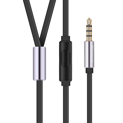 Newmine MX660 metal in-ear wired music mobile phone earphones wire-controlled earphones 3.5mm suitable for Apple Android computers and tablets Iron Gray