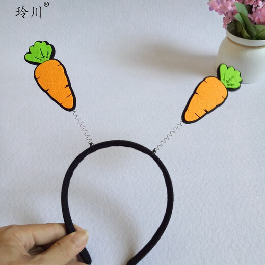 Lingchuan Watermelon Tomato Fruits and Vegetables DIY Spring Headband Festival Funny Student Sports Hair Accessories Customized Cute and Cute Carrot Spring Headband