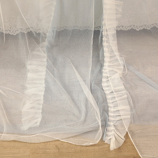 Pierre Cardin ceiling mosquito net double layer half dome home installation-free floor-to-ceiling pattern single double bed gray