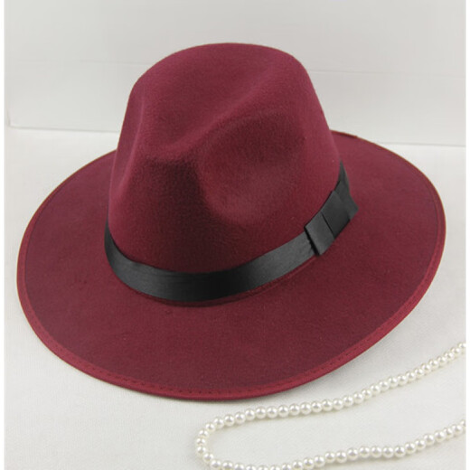 Woodpecker (TUCANO) Shanghai Xu Wenqiang Jackson big-brimmed top hat for men and women stage British hat jazz wool felt hat for the elderly 15# high top black (one size fits all for head circumference 58)