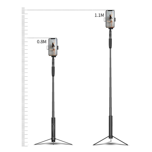 Thysent Anti-Shake Floor Stand Selfie Stick Füllfüllungsleuchte Drei-in-One